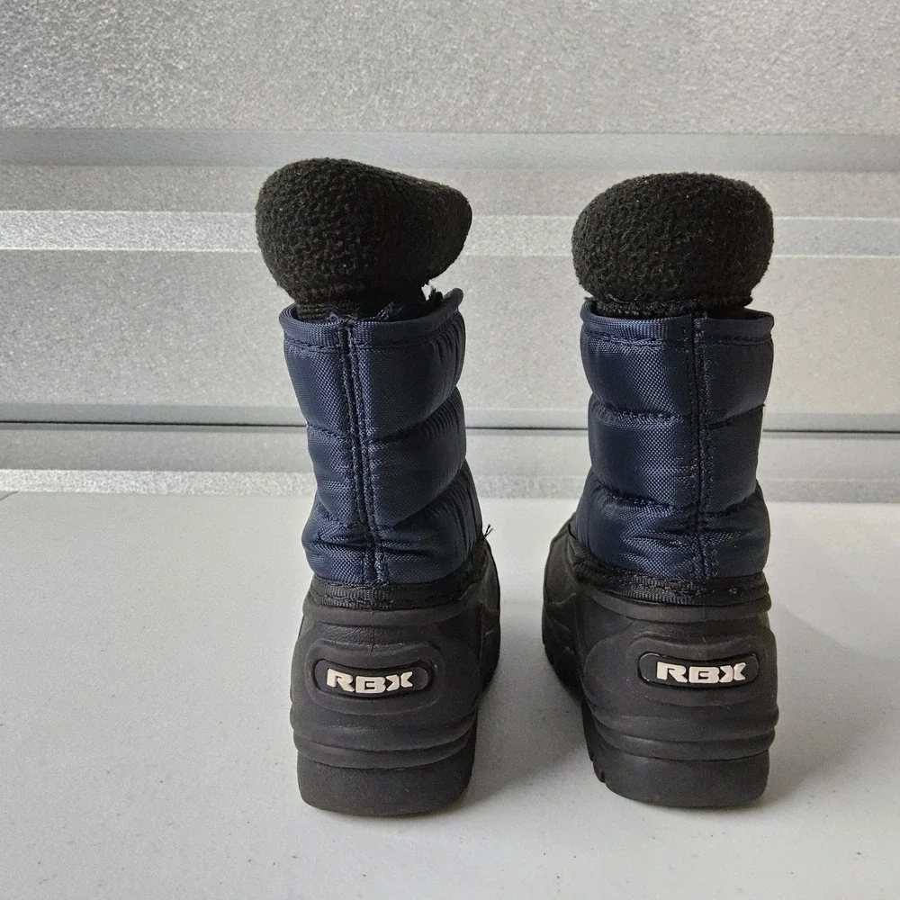 RBX Snow Boots Winter‎ Puffer Zipper Toddler Boots Black Blue Size 5
